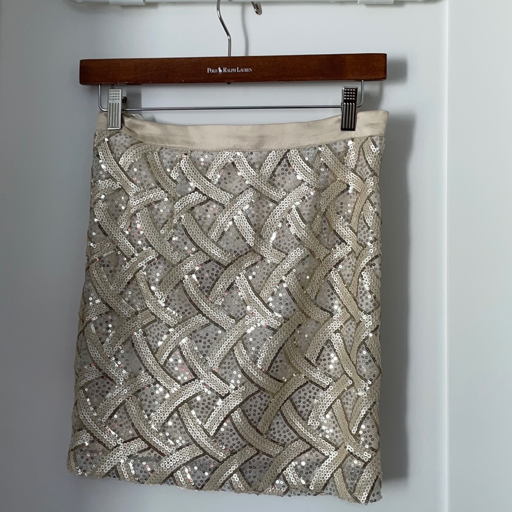 Sequin mini skirt with a side zipper
